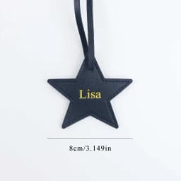 Customized Name Information: PU Leather Creative Five-Pointed Star Bag Decoration Pendant, Key Pendant, Bag Accessories