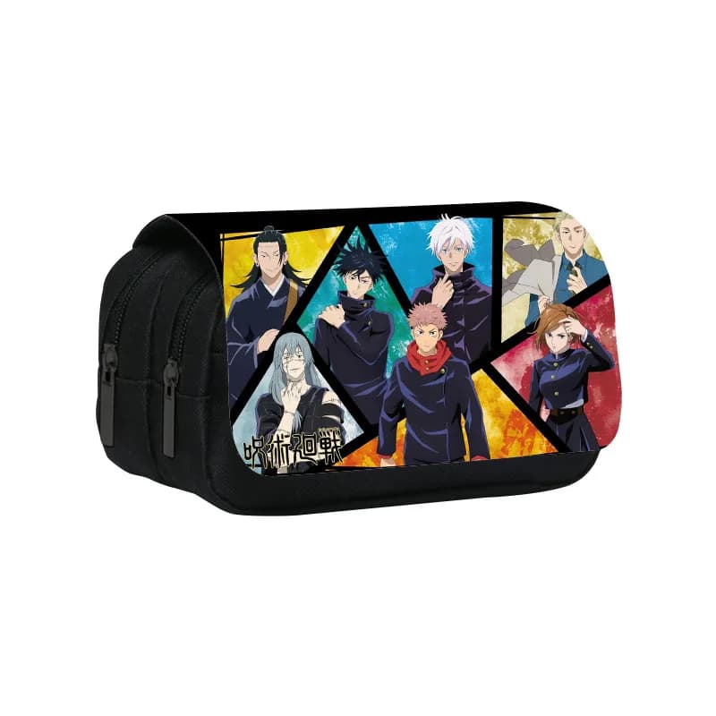 J-Jujutsu Kaisen Double-Layer Pencil Case 22cm/8.7inch School Pen Bag for Student Large Storage Students Pencil Box School Gift