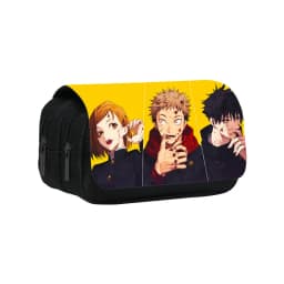 J-Jujutsu Kaisen Double-Layer Pencil Case 22cm/8.7inch School Pen Bag for Student Large Storage Students Pencil Box School Gift