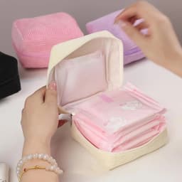 2026 Sanitary Napkin Storage Bag Made of Thick Plush Fabric, a Portable Mini Storage Pouch for Sanitary Pads Large-Capacity Orga