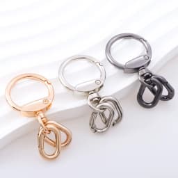 2 PCS Swivel Clasp Clip, Metal Lobster Claw Clasps, Swivel Clasp with Key Rings for Keychain Making, DIY Crafts