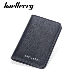 Baellerry Men's Slim Wallet Soft PU Leather Mini Credit Luxury Brand Card Holder Wallet ID Card Case Cardholder for Men