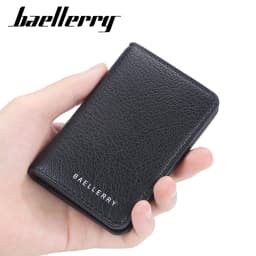 Baellerry Men's Slim Wallet Soft PU Leather Mini Credit Luxury Brand Card Holder Wallet ID Card Case Cardholder for Men