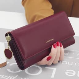 Fashion High Quality Women Wallets Brand Letter Long Tri-fold Wallet Purse Fresh Leather Female Clutch Card Holder Cartera Mujer