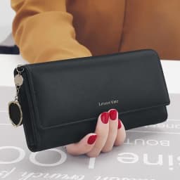 Fashion High Quality Women Wallets Brand Letter Long Tri-fold Wallet Purse Fresh Leather Female Clutch Card Holder Cartera Mujer