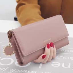 Fashion High Quality Women Wallets Brand Letter Long Tri-fold Wallet Purse Fresh Leather Female Clutch Card Holder Cartera Mujer