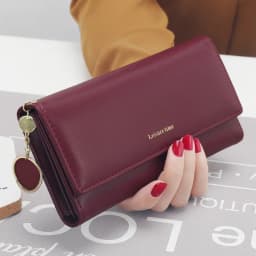 Fashion High Quality Women Wallets Brand Letter Long Tri-fold Wallet Purse Fresh Leather Female Clutch Card Holder Cartera Mujer