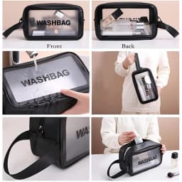 Waterproof Clear Travel Wash Bag Transparent Cosmetic Makeup Organizer Portable Handheld Toiletry Storage for Men S/M/L Sizes
