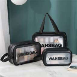 Waterproof Clear Travel Wash Bag Transparent Cosmetic Makeup Organizer Portable Handheld Toiletry Storage for Men S/M/L Sizes