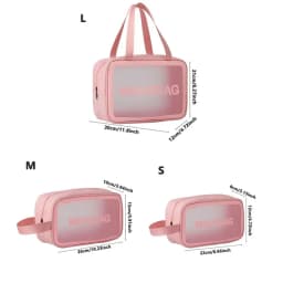 Waterproof Clear Travel Wash Bag Transparent Cosmetic Makeup Organizer Portable Handheld Toiletry Storage for Men S/M/L Sizes