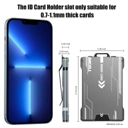 Men's Slim Aluminum RFID Wallet - 15 Card Capacity with Metal Money Clip + Clear ID Window, Anti-Theft Minimalist Design