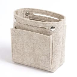 Mini Slim Felt Purse Organizer Insert with Snap Closure, Makeup Bag In Bag Shaper with Multi-Pockets for Handbag & Tote