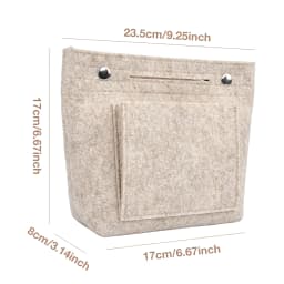 Mini Slim Felt Purse Organizer Insert with Snap Closure, Makeup Bag In Bag Shaper with Multi-Pockets for Handbag & Tote