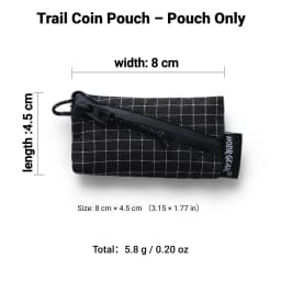 [HODRGEAR] Trail Coin Pouch Ultralight 5.8g UHMWPE Mini Upcycled Gridstop YKK Zipper D-Ring EDC Holder for Backpacking Travel