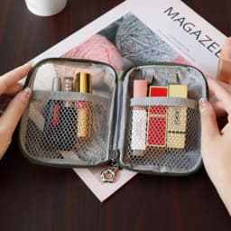 NEW Portable Lipstick Transparent Touch-Up Cosmetic Pouch Cosmetic Organizer Travel Bluetooth Headphone Charging Cable Pouch