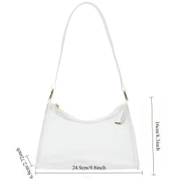 1/2pcs Stylish Transparent PVC Jelly Bag New Moon Shape Daily Underarm Shoulder Bag