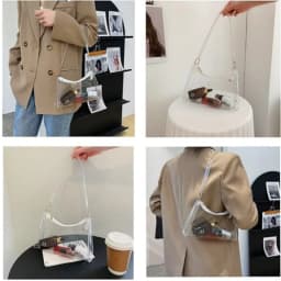 1/2pcs Stylish Transparent PVC Jelly Bag New Moon Shape Daily Underarm Shoulder Bag