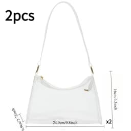 1/2pcs Stylish Transparent PVC Jelly Bag New Moon Shape Daily Underarm Shoulder Bag