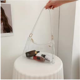 1/2pcs Stylish Transparent PVC Jelly Bag New Moon Shape Daily Underarm Shoulder Bag