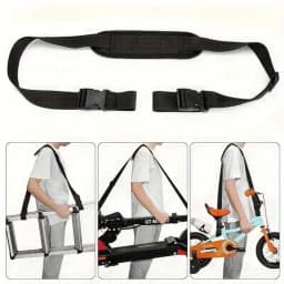 Black Adjustable Folding Bicycle Shoulder Strap Non-Slip Nylon Portable Scooter Shoulder Straps Load Reducing Carrying Strap