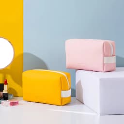 Women Waterproof Cosmetic Bag PU Cute Candy Colors Travel Makeup Bags Woman Portable Make Up Toiletry Storage Bag Organizer Box