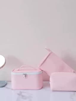 Women Waterproof Cosmetic Bag PU Cute Candy Colors Travel Makeup Bags Woman Portable Make Up Toiletry Storage Bag Organizer Box