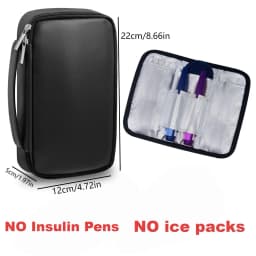 Insulin Bag for Diabetics-Pu Leather Double Layer Case for Insulin Pens, Test Kit, Travel Medical Organizer with Handle