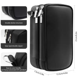 Insulin Bag for Diabetics-Pu Leather Double Layer Case for Insulin Pens, Test Kit, Travel Medical Organizer with Handle