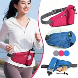 Adjustable Sports Fanny Pack with Water Bottle Holder Multifunctional Outdoor Running Waist Bag for Hiking Cycling Fitness