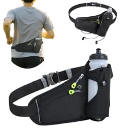 Adjustable Sports Fanny Pack with Water Bottle Holder Multifunctional Outdoor Running Waist Bag for Hiking Cycling Fitness