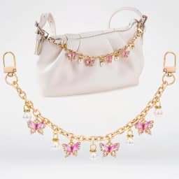 Pink Butterfly Purse Chain Charm Gold Chain Bag Keychains Luxury Pendant Decorativos Hanging Charms