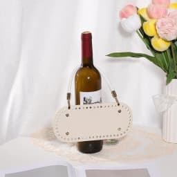 Crochet Bag Making Kit 8.7 X 4 Inch Oval PU Leather Bag Bottom With 2Pcs 11.8' Bag Handles And 4Pcs Buckles For DIY Crochet Bag