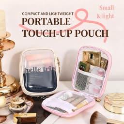 Portable Lipstick Pouch Transparent Touch-Up Cosmetic Pouch Cosmetic Organizer Travel Bluetooth Headphone Charging Cable Pouch