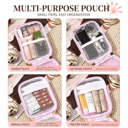 Portable Lipstick Pouch Transparent Touch-Up Cosmetic Pouch Cosmetic Organizer Travel Bluetooth Headphone Charging Cable Pouch