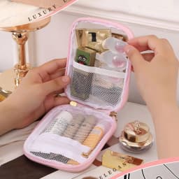 Portable Lipstick Pouch Transparent Touch-Up Cosmetic Pouch Cosmetic Organizer Travel Bluetooth Headphone Charging Cable Pouch