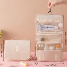 Portable Hook Toilet Bag Multi Functional Travel Waterproof Wear Resistant Multi Layer Storage Large Capacity Makeup Bag
