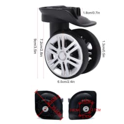 1 Pair Luggage Swivel Wheels Suitcase Swivel Casters Repalcement Mute Double Row Wheels