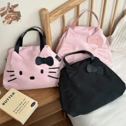 Large-capacity business travel luggage bag, Hello Kitty casual shoulder bag, cartoon tote bag, portable short-trip travel bag