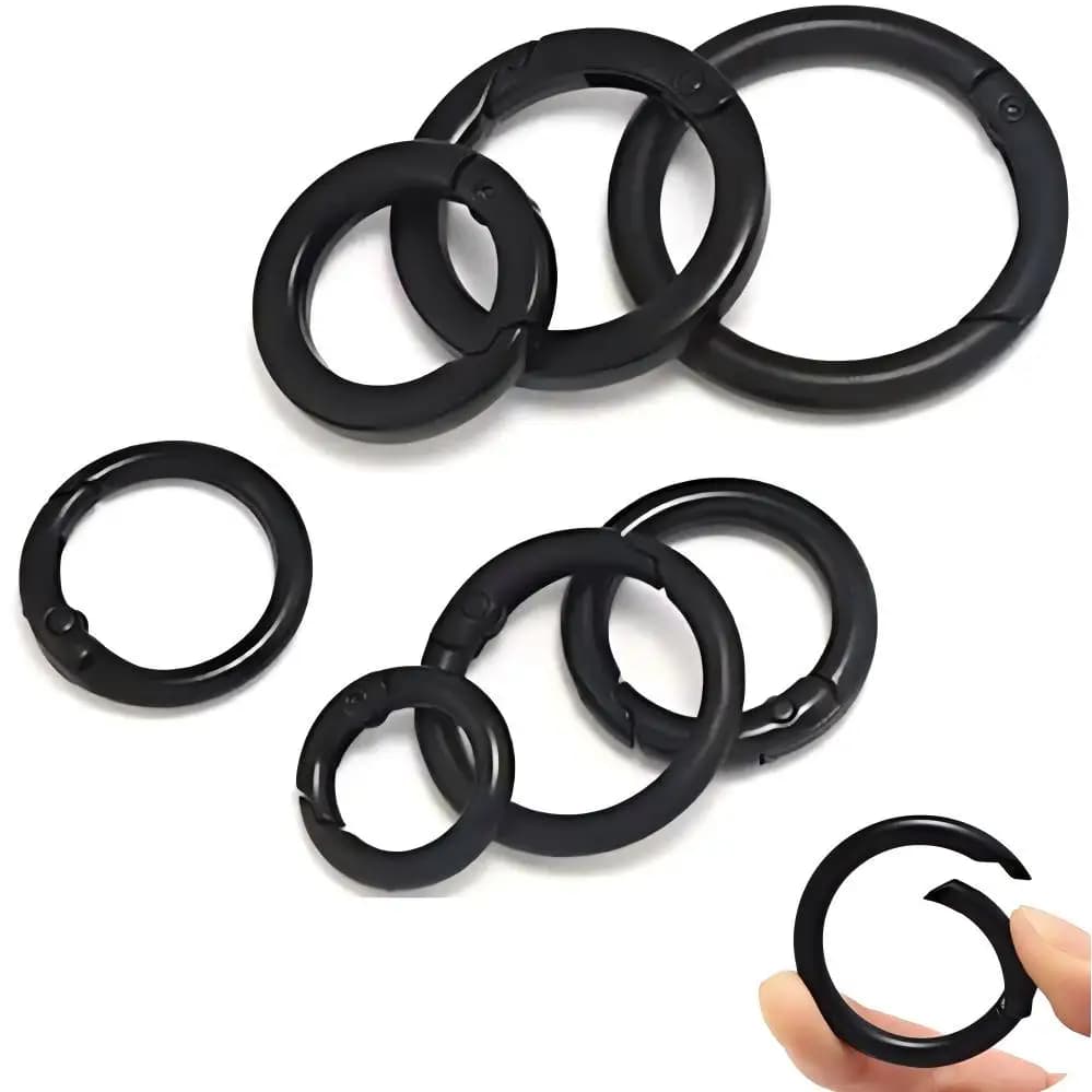 5-10 Pcs Metal Spring O Rings Clip Keychain Round Carabiner Clips Keyrings Snap Hook Buckle for Purse Shoulder Bag Lanyard