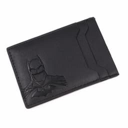 Bat ID Wallet For Men Leather Slim Card Holder Case Cover With Cutout Superhero Face Eyes Mask Gift For Husband Teens Boy Friend