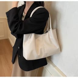 Casual Magnetic Buckle Tote Bag PU Leather Solid Color Underarm Bag Large Capacity Women's Handbag Girl