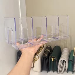 Transparent Dustproof Acrylic Purse Organizer Rack, Space Saving Closet Storage Caddy, Multi-Grid Display Stand for Handbags, Cl