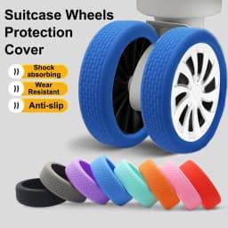 8PCS/Set Silicone Suitcase Wheels Protection Cover with Silent Sound Reduce Noise Trolley Box Luggage Caster Shoes Casters Cover