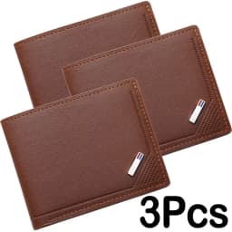 Men's Short Frosted Leather Wallet, Multi-Slot Coin Pocket Photo Holder Small Men's Wallet