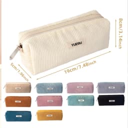 New Retro Corduroy Solid Color Pencil Case, Coin Purse, Artistic Minimalist Cosmetic Bag, High School Student Storage Bag