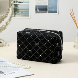 High Quality Portable Cosmetic Bag Hot stamping star pattern with Zipper Make Up Storage Bag Soft Velvet Women Toiletry Bag