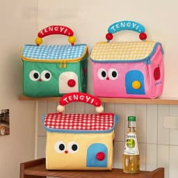 Cute Cottage Makeup Bag Large Capacity Multifunctional Fresh-Keeping Insulated Lunch Box Bag Handbag Beauty Bag