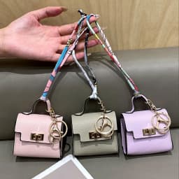 Mini Square Leather Bag Charm Bag Pendant Light Luxury Cute Bag Pendant Fashion Decor Accessories Creative Keychain Coin Purse