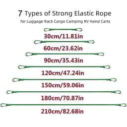Multi Size Heavy Duty Elastic Rope with Hook and Loop Portable Luggage Binding Rope Fishing Boat Bicycle Rope