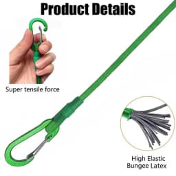 Multi Size Heavy Duty Elastic Rope with Hook and Loop Portable Luggage Binding Rope Fishing Boat Bicycle Rope